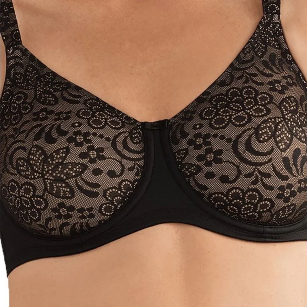 Amoena 1087 Annette Mastectomy Underwire Bra Black NWT - Picture 3 of 7